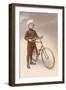 Young Boy in Chef's Hat with Bicycle-null-Framed Art Print