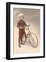 Young Boy in Chef's Hat with Bicycle-null-Framed Art Print