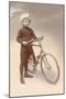 Young Boy in Chef's Hat with Bicycle-null-Mounted Art Print