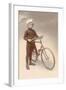 Young Boy in Chef's Hat with Bicycle-null-Framed Art Print