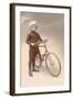 Young Boy in Chef's Hat with Bicycle-null-Framed Art Print