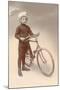 Young Boy in Chef's Hat with Bicycle-null-Mounted Art Print