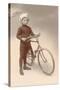 Young Boy in Chef's Hat with Bicycle-null-Stretched Canvas