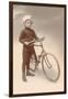 Young Boy in Chef's Hat with Bicycle-null-Framed Art Print