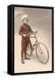 Young Boy in Chef's Hat with Bicycle-null-Framed Stretched Canvas