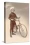 Young Boy in Chef's Hat with Bicycle-null-Stretched Canvas