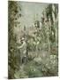 Young Boy in the Hollyhocks-Berthe Morisot-Mounted Giclee Print