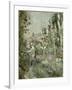 Young Boy in the Hollyhocks-Berthe Morisot-Framed Giclee Print