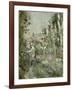 Young Boy in the Hollyhocks-Berthe Morisot-Framed Giclee Print