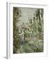 Young Boy in the Hollyhocks-Berthe Morisot-Framed Giclee Print