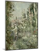 Young Boy in the Hollyhocks-Berthe Morisot-Mounted Giclee Print