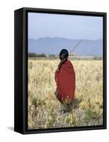 Young Boy of the Datoga Tribe Crosses the Plains East of Lake Manyara in Northern Tanzania-Nigel Pavitt-Framed Stretched Canvas