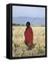 Young Boy of the Datoga Tribe Crosses the Plains East of Lake Manyara in Northern Tanzania-Nigel Pavitt-Framed Stretched Canvas