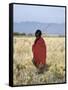 Young Boy of the Datoga Tribe Crosses the Plains East of Lake Manyara in Northern Tanzania-Nigel Pavitt-Framed Stretched Canvas