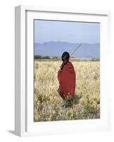 Young Boy of the Datoga Tribe Crosses the Plains East of Lake Manyara in Northern Tanzania-Nigel Pavitt-Framed Photographic Print