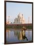 Young Boy on Camel, Taj Mahal Temple Burial Site at Sunset, Agra, India-Bill Bachmann-Framed Photographic Print