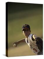 Young Boy Pitching During a Little League Baseball Games-null-Stretched Canvas