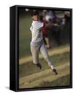 Young Boy Pitching During a Little League Baseball Games-null-Framed Stretched Canvas