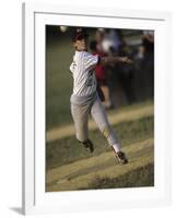 Young Boy Pitching During a Little League Baseball Games-null-Framed Photographic Print