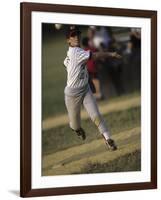 Young Boy Pitching During a Little League Baseball Games-null-Framed Photographic Print