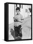 Young Boy Plays Cowboy in a California Alley, Ca. 1952-null-Framed Stretched Canvas