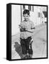 Young Boy Plays Cowboy in a California Alley, Ca. 1952-null-Framed Stretched Canvas