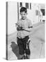 Young Boy Plays Cowboy in a California Alley, Ca. 1952-null-Stretched Canvas
