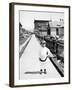 Young Boy Plays on a New Colorado Sidewalk, Ca. 1910-null-Framed Photographic Print