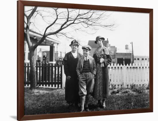 Young Boy Poses with His Mother and Grandmother, Ca. 1936.-Kirn Vintage Stock-Framed Photographic Print