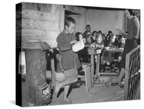 Young Boy Reading Allowed to the Class-null-Stretched Canvas