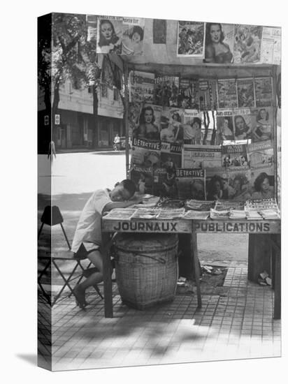 Young Boy Sleeping During Siesta Time, in French Indochina-Jack Birns-Stretched Canvas