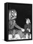 Young Boy Warily Eyes Pumpkin Man, Ca. 1955-null-Framed Stretched Canvas