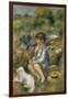 Young Boy with His Dog by a Brook, 1890-Pierre-Auguste Renoir-Framed Giclee Print