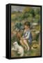 Young Boy with His Dog by a Brook, 1890-Pierre-Auguste Renoir-Framed Stretched Canvas