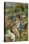 Young Boy with His Dog by a Brook, 1890-Pierre-Auguste Renoir-Stretched Canvas