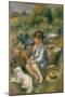 Young Boy with His Dog by a Brook, 1890-Pierre-Auguste Renoir-Mounted Giclee Print