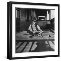 Young Boy with His Model Airplanes, Ca. 1932.-Kirn Vintage Stock-Framed Photographic Print