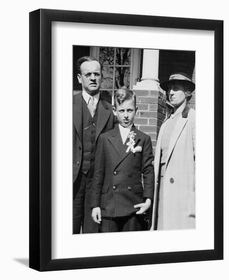 Young Boy with His Stern Looking Parents, Ca. 1935-null-Framed Photographic Print