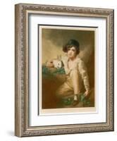 Young Boy with Rabbit-null-Framed Art Print