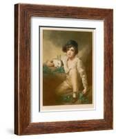 Young Boy with Rabbit-null-Framed Art Print