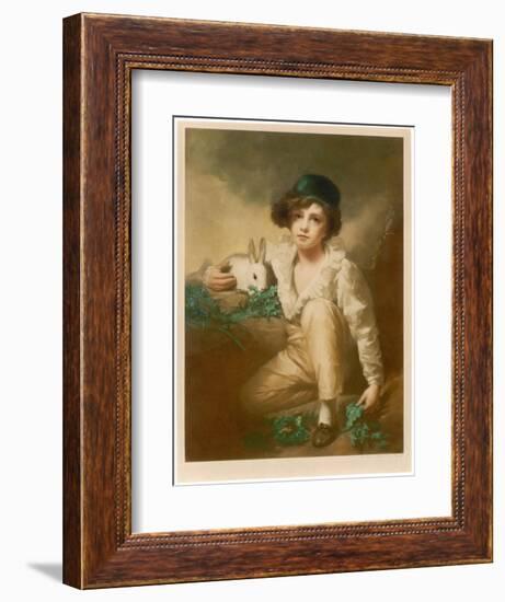 Young Boy with Rabbit-null-Framed Art Print