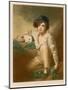 Young Boy with Rabbit-null-Mounted Art Print