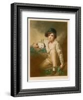 Young Boy with Rabbit-null-Framed Art Print