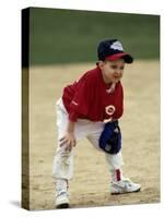 Young Boyat Short Stop During a Tee Ball Game-null-Stretched Canvas