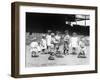 Young Boys and Girls on the Baseball Field Photograph-Lantern Press-Framed Art Print