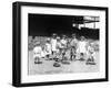 Young Boys and Girls on the Baseball Field Photograph-Lantern Press-Framed Art Print