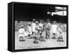 Young Boys and Girls on the Baseball Field Photograph-Lantern Press-Framed Stretched Canvas