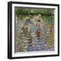 Young Boys Fishing for Crayfish, (Oil on Board)-Nikolai Petrovich Bogdanov-Belsky-Framed Giclee Print