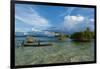 Young Boys Fishing in the Marovo Lagoon before Dramatic Clouds, Solomon Islands, South Pacific-Michael Runkel-Framed Photographic Print