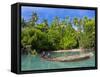 Young Boys Fishing in the Marovo Lagoon, Solomon Islands, Pacific-Michael Runkel-Framed Stretched Canvas